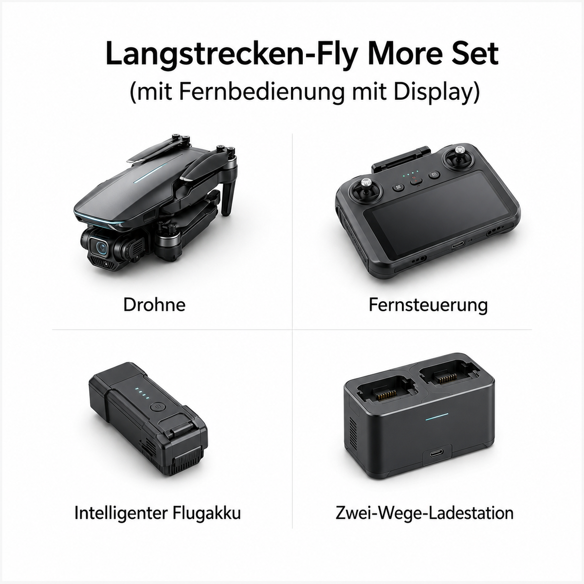 Faltbare Drohne mit HD-Kamera für Luftaufnahmen, kompakt und leicht zu bedienen