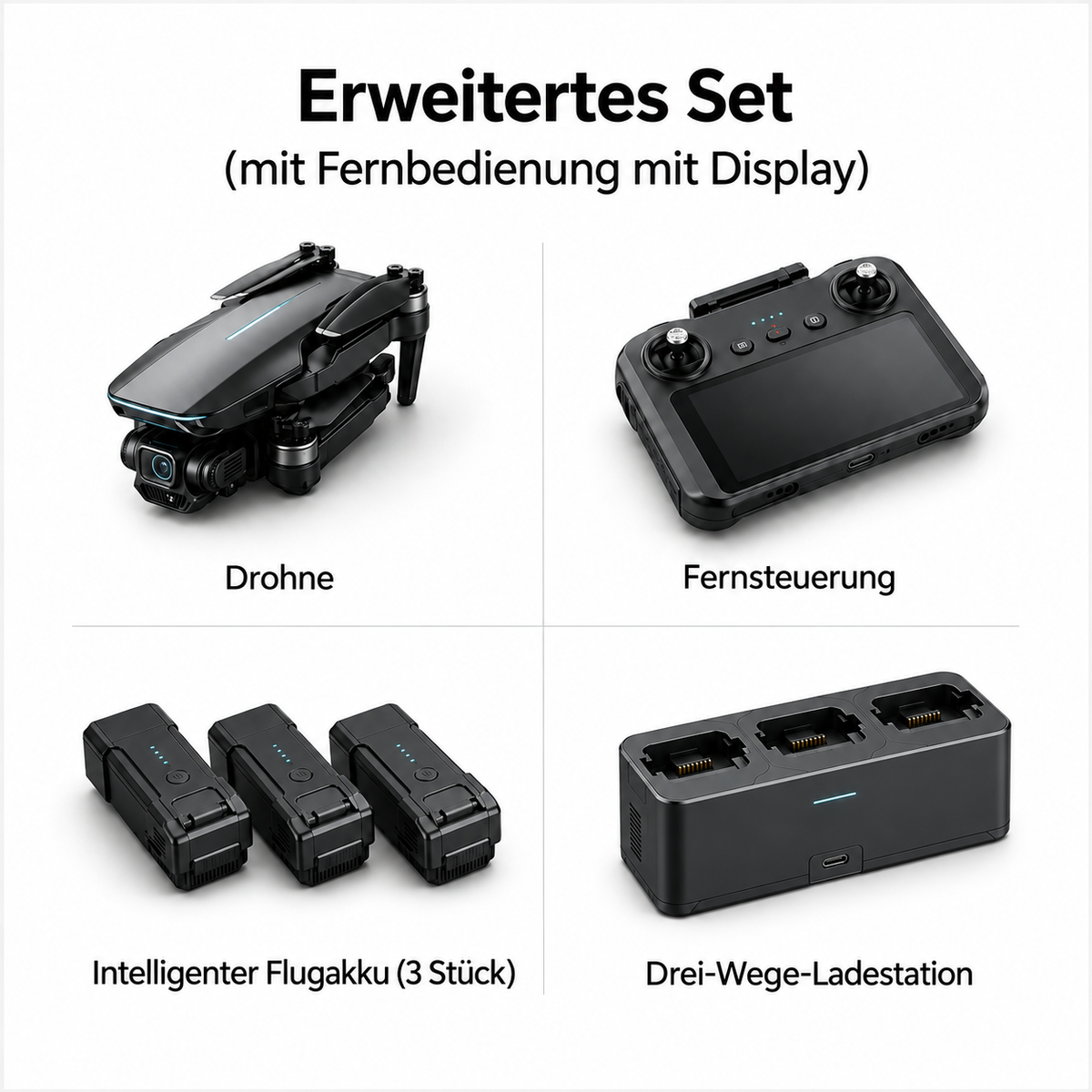 Faltbare Drohne mit HD-Kamera für Luftaufnahmen, kompakt und leicht zu bedienen