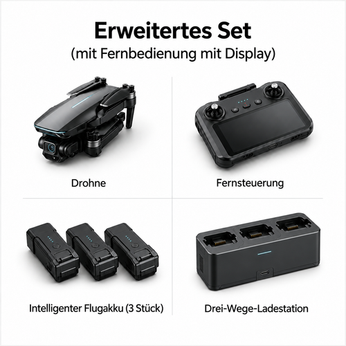 Faltbare Drohne mit HD-Kamera für Luftaufnahmen, kompakt und leicht zu bedienen